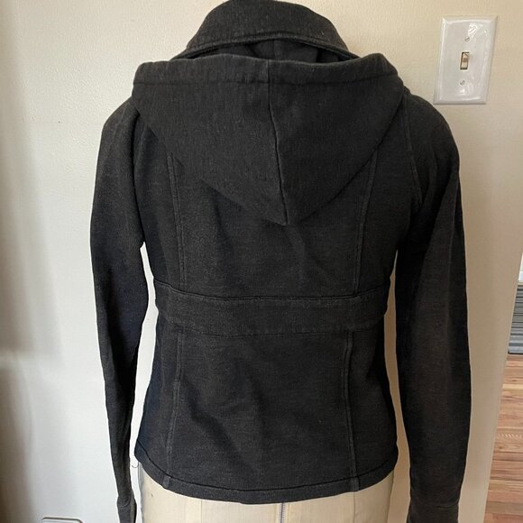 Vtg Hooded warm button gray coat jacket grey element - Picture 2 of 7